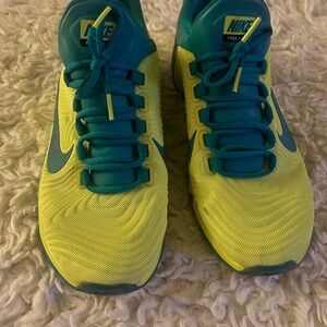 Nike Bright Yellow and Teal Athletic Shoes